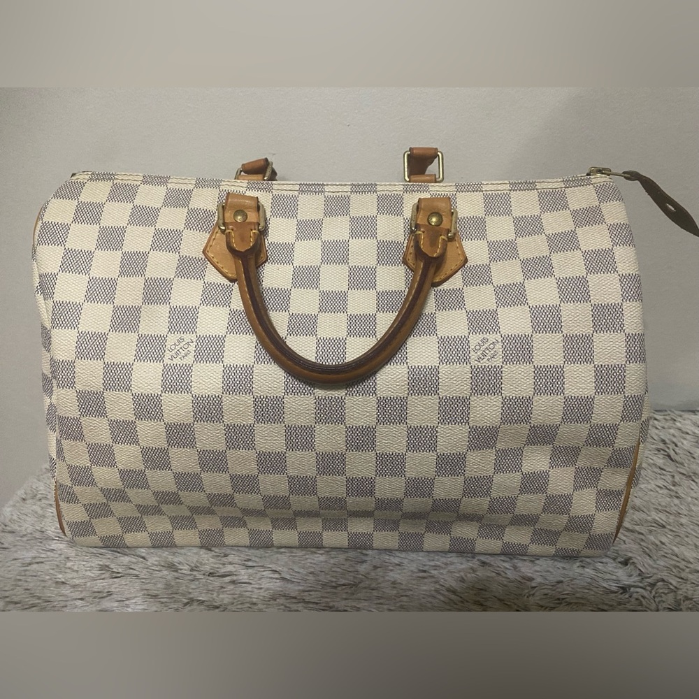 Louis Vuitton Cream Damier Azure Speedy